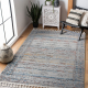 Modern carpet BELLE BN25A beige / blue Fringe