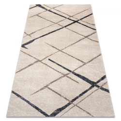 Alfombra BERBER BJ1127 Boujaad tejida a mano desde Marruecos, rombos, puntos - beige / gris