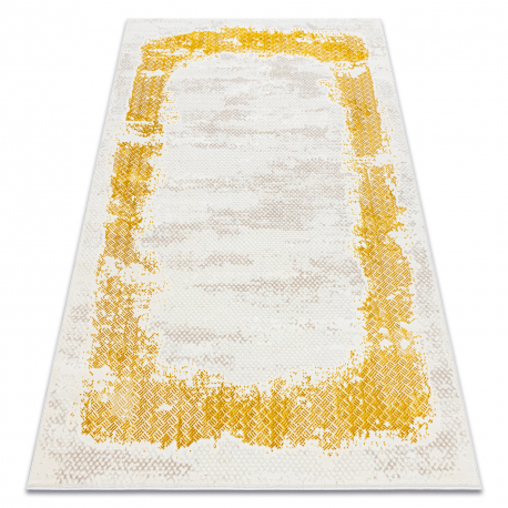 килим CORE 004A Рамка, сенчеста - структурни, две нива на руно, слонова кост / злато