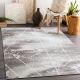 килим CORE 1818 геометричен - структурно, две нива на руно, слонова кост / бял