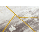 Dywan CORE 1818 Geometryczny - Strukturalny, dwa poziomy runa, kość słoniowa / złoty