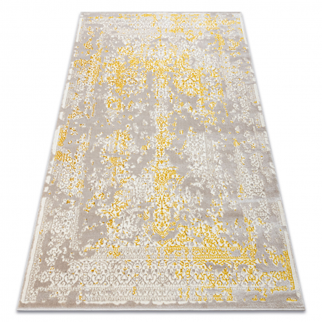 Carpet CORE 3807 Ornament Vintage - structural, two levels of fleece, beige / gold