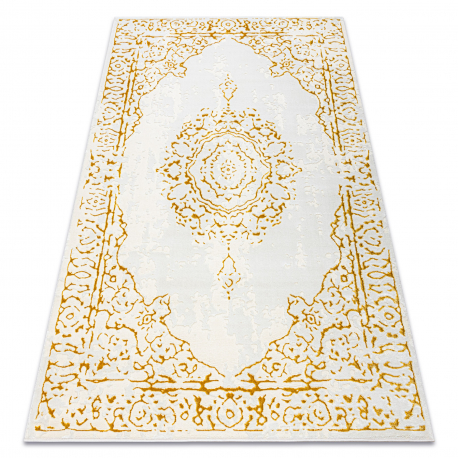 Carpet CORE 6268 Frame, ornament - structural two levels of fleece, ivory / gold