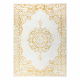 Tæppe CORE 6268 Ramme, ornament skraveret - strukturelt, to niveauer af fleece, elfenben / guld