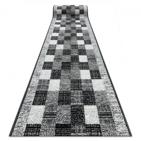 Modernen billig Läufer BCF RAFIA grau schwarz geometrisch Breite 70-120 cm 