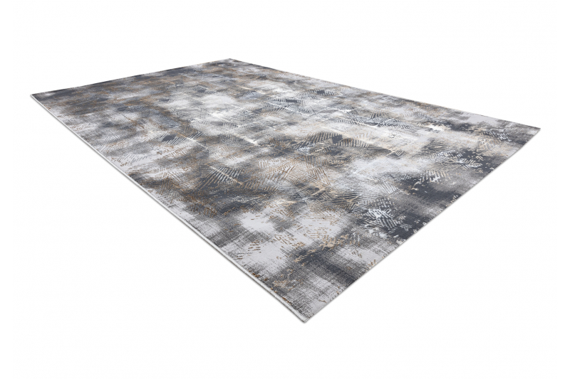 Petek Rectangular Rug, Geometric Pattern Leather Mat, Modern Carpet