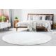 Модерен перален килим TEDDY кръг shaggy, плюшен, много дебел антихлъзгащ слонова костцвят