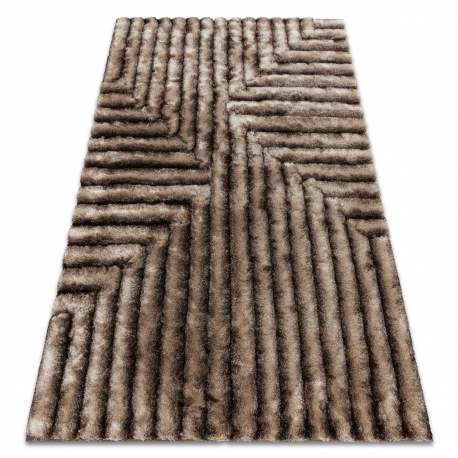 модерен килим FLIM 010-B7 рошав, лабиринт - structural кафяв