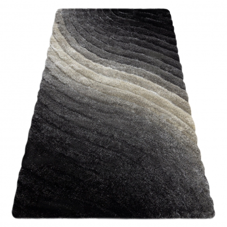 Σύγχρονο δασύτριχος χαλί FLIM 006-B1 Κύματα - δομική γκρι