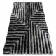 Moderne shaggy Teppe FLIM 010-B3 Maze - strukturell svart / grå
