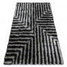 Modern Teppich FLIM 010-B3 shaggy, Matze - Strukturell schwarz / grau