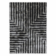 Tappeto moderno FLIM 010-B3 shaggy, labirinto - Structural nero / grigio