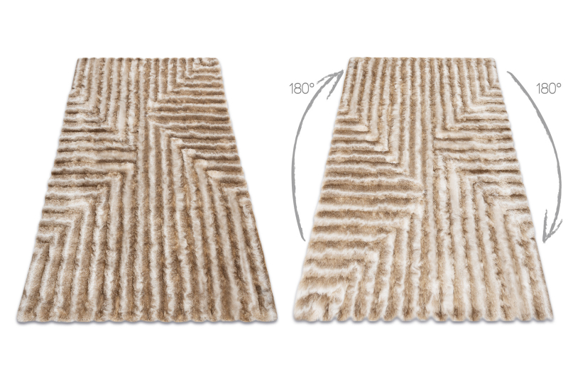 Rugsx Tapis moderne FLIM 010-B1 shaggy, labyrinthe - Str 120x160 cm Beige -  Maison & Déco Tapis 138,44 €