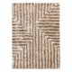 Moderný koberec FLIM 010-B1 shaggy, bludisko - Štrukturálny hnedá