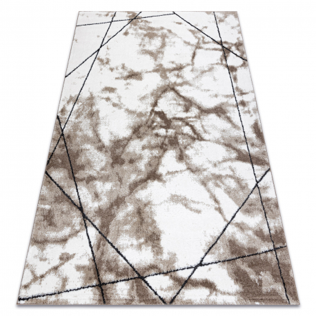 Modern carpet COZY Lina, geometric, marble - structural two levels of fleece brown