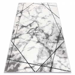 Matto moderni COZY Lina, geometrinen, marmori - Rakenteellinen, kaksi fleece-tasoa harmaa