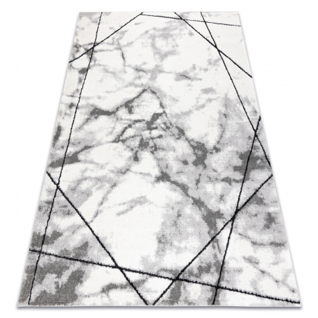 модерен килим COZY Lina, геометричен, мрамор structural две нива на руно сив
