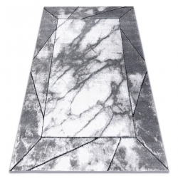 Modern Teppich COZY Cadre Rahmen, Marmor - Strukturell zwei Ebenen aus Vlies grau