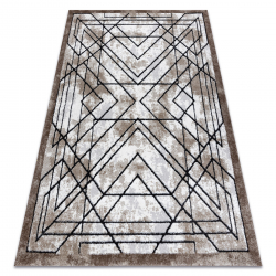 Tapis NEPAL 2100 cercle tabac marron - laine, double face, naturel