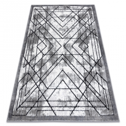 Modern Teppich COZY Tico, Geometrisch- Strukturell zwei Ebenen aus Vlies grau