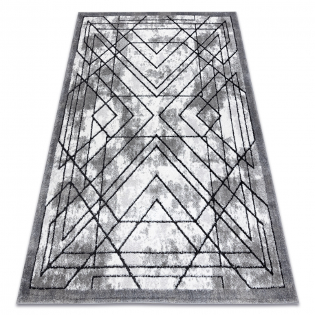 модерен килим COZY Tico, геометричен structural две нива на руно сив
