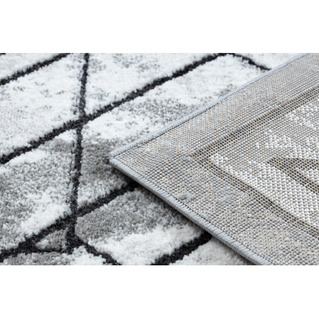 Moderní koberec COZY Tico, geometrický - Strukturální,  dvě úrovně rouna, šedá 140x190 cm