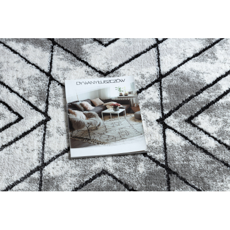 Moderní koberec COZY Tico, geometrický - Strukturální,  dvě úrovně rouna, šedá 140x190 cm
