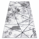 модерен килим COZY Polygons, геометричен, триъгълници structural две нива на руно сив