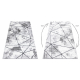 Matto moderni COZY Polygons, geometrinen, kolmiot - Rakenteellinen, kaksi fleece-tasoa harmaa