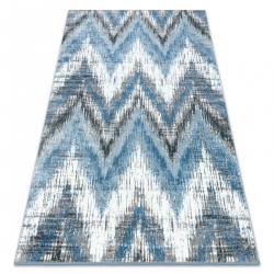 Килим за баня SUPREME WAVES, Вълни, противоплъзгащ се, мек - бял