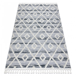 Teppe SEVILLA Z555A espalier, diamanter grå / hvit Frynser Berber marokkansk shaggy