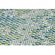 Teppich SISAL SION aztekisch 22184 Diamanten flach gewebt grün / blau / ecru