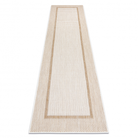Teppich, Läufer SISAL SION Rahmen 21782 flach gewebt ecru / beige