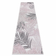 Carpet, Runner SISAL SION Palm leaves, tropical 2837 Flat woven ecru / pink