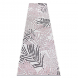 Teppich, Läufer SISAL SION Palmenblätter, tropisch 2837 flach gewebt ecru / rosa