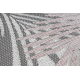Fonott sizal szőnyeg SION Futó szőnyegek, pálmalevelek, tropikus 2837 lapos szövött ecru / rózsaszín