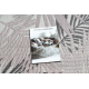 Alfombra sisal SION alfombra de pasillo, Hojas de palma, tropical 2837 Tejido plano ecru / rosado