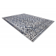 Modern Teppich MUNDO E0561 Diamanten, Zickzack 3D Outdoor blau / beige