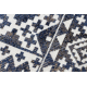 Modern szőnyeg MUNDO E0561 gyémánt, cikcakk 3D szabadtéri kék / bézs 