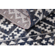 Modern tapijt MUNDO E0561 diamonds, zigzag 3D outdoor blauw / beige