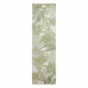 Tapis SIZAL SION le tapis de couloir, Feuilles de palmier, tropical 2837 tissé à plat ecru / vert