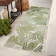 Fonott sizal szőnyeg SION Futó szőnyegek, pálmalevelek, tropikus 2837 lapos szövött ecru / zöld