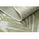 Koberec, běhoun SISAL SION palmové listy, tropický 2837 ploché tkaní ecru / zelená