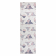 Tapis SIZAL SION le tapis de couloir Géométrique, Triangles 3006 tissé à plat ecru / rose