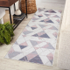 Tappeto SIZAL SION tappeti passatoie Geometrico, triangoli 3006 tessuto piatto ecru / rosa