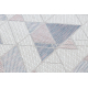 Килим SIZAL SION Доріжка Геометричні, Трикутники 3006 плоскі тканини ecru / рожевий