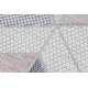 Carpet, Runner SISAL SION Geometric, Triangles 3006 Flat woven ecru / pink