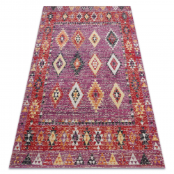 Moderný koberec MUNDO D7701 diamanty boho outdoor ružová / bez