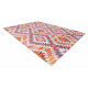 Сучасний килим MUNDO D7591 діаманти 3D відкритий рожевий / бежевий