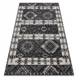 Sodobna preproga MUNDO E0651 etničen boho zunanja bež / črna
